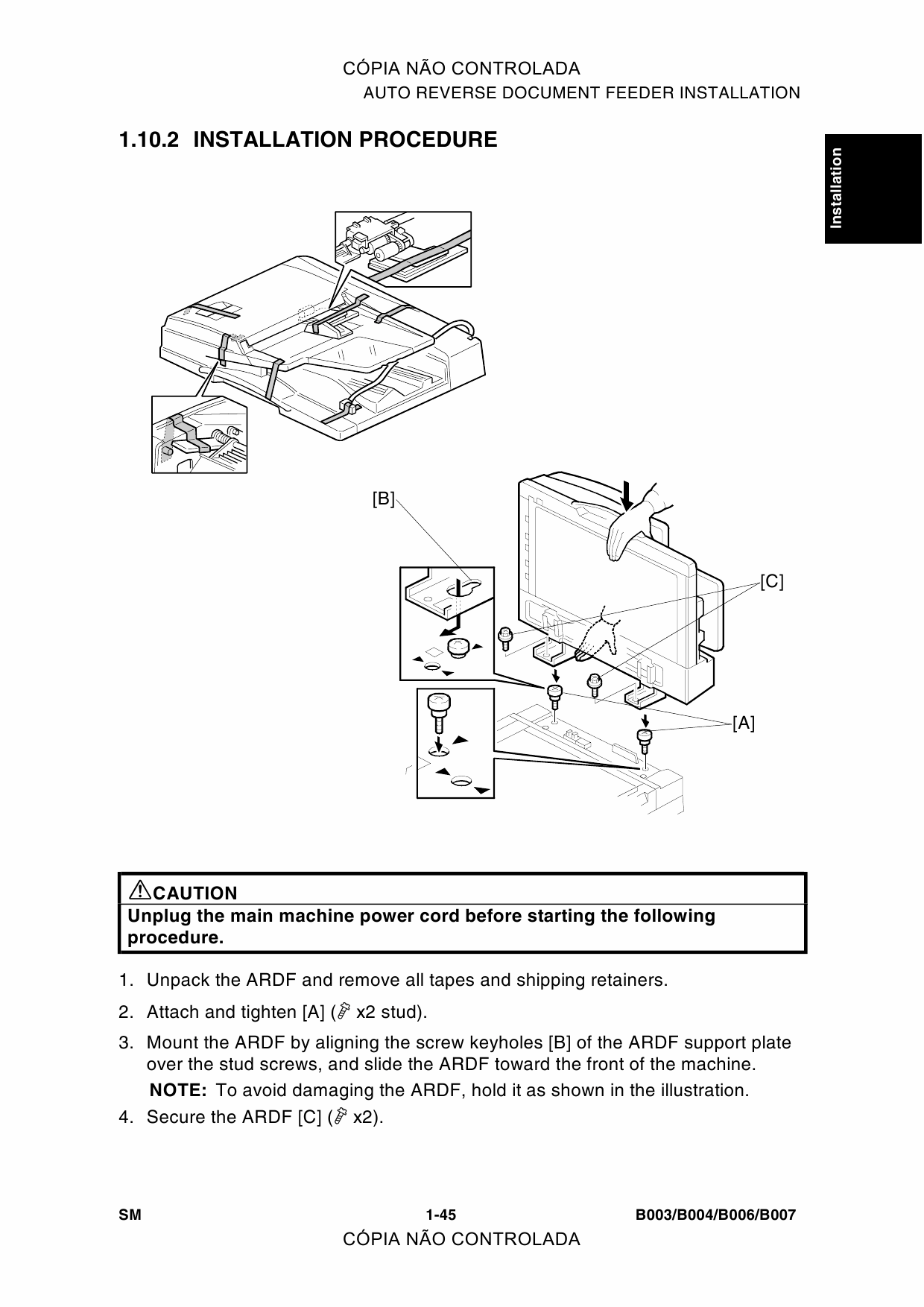 RICOH Aficio 1035 1035P 1045 1045P B003 B004 B006 B007 Service Manual-2